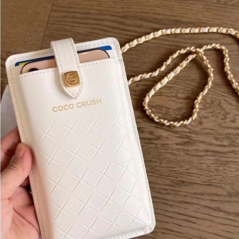 Coco Crush White Phone Crossbody Bag